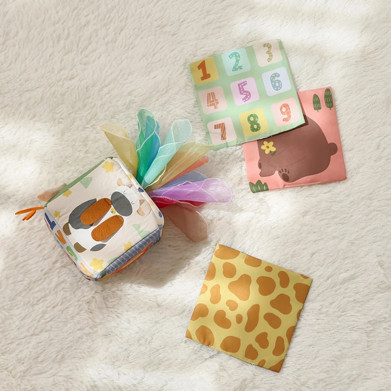 Montessori Cloths Toys Magic Cotton Animal Tissue Box Kids Finger Exercise Cloth Busy Box Toys Baby Educational Activity Sensory