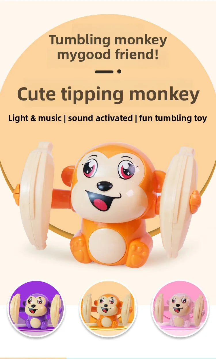 1 baby toy electric rolling monkey light music puzzle sound prompt monkey children's toy gift preschool education toy