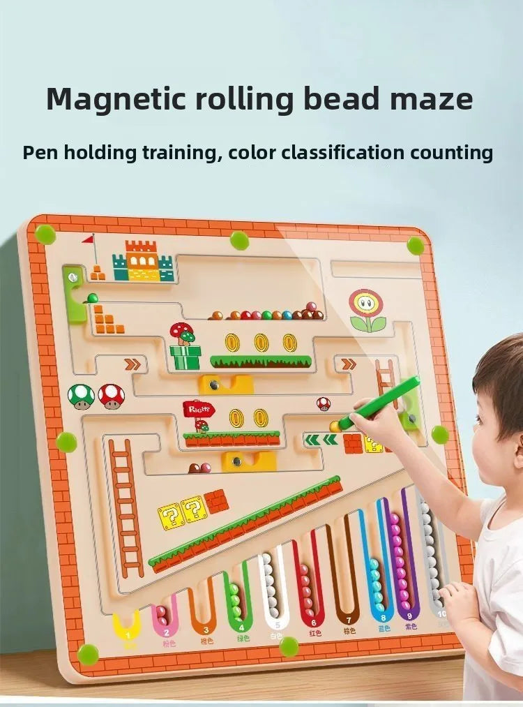 Magnetic Color and Number Maze Learning Education Toys Color Matching Montessori Toys Toys Concentration training for child Gift