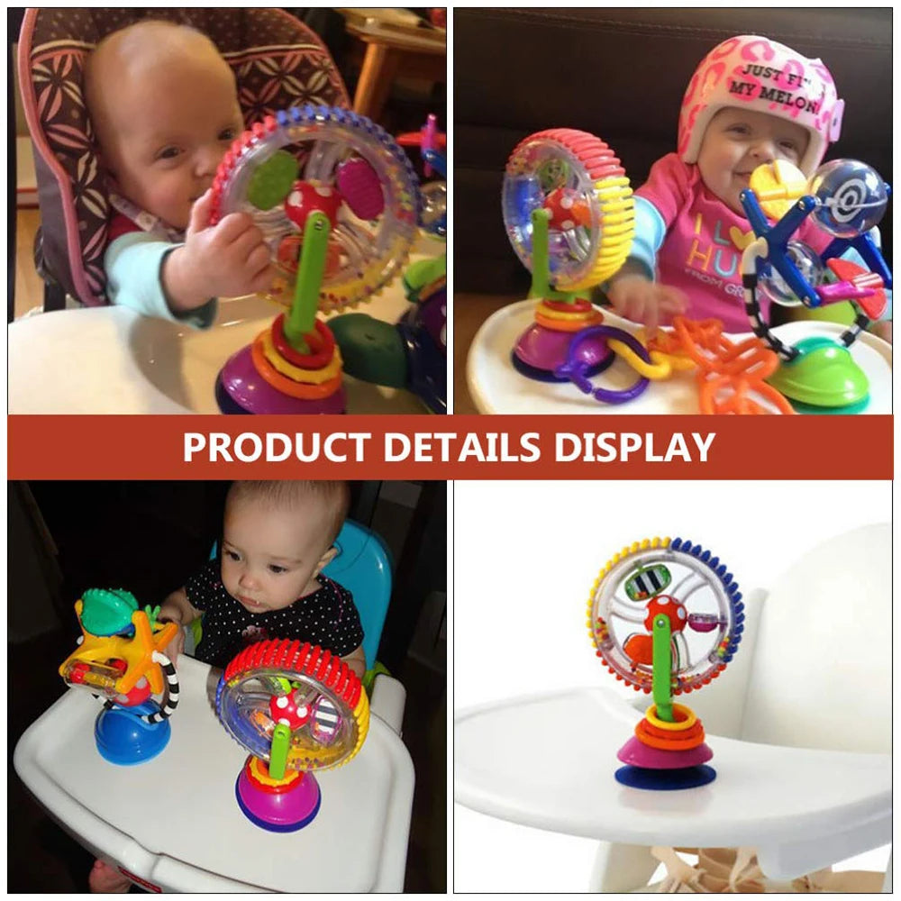 Baby Rotating Ferris Wheel Rattle with Suction Cup Rattle Toy Funny Feeding Plaything for Early Development Babies and Toddlers