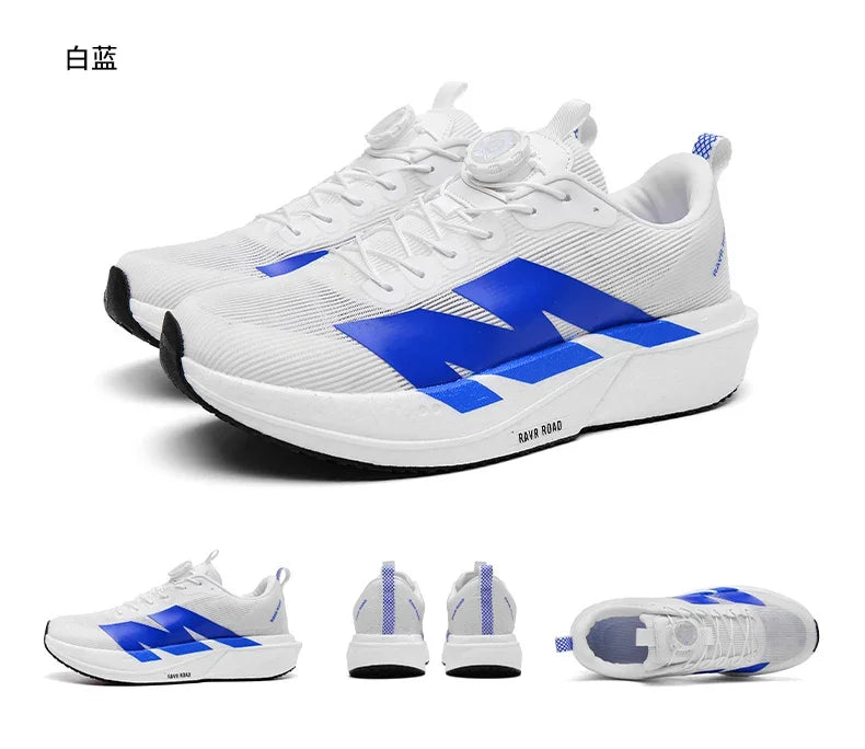 Marathon Carbon Plate Running Shoes Rotary Buckle Supercritical Foam Ultra Light Athletic Shoes Unisex Training Jogging Sneakers