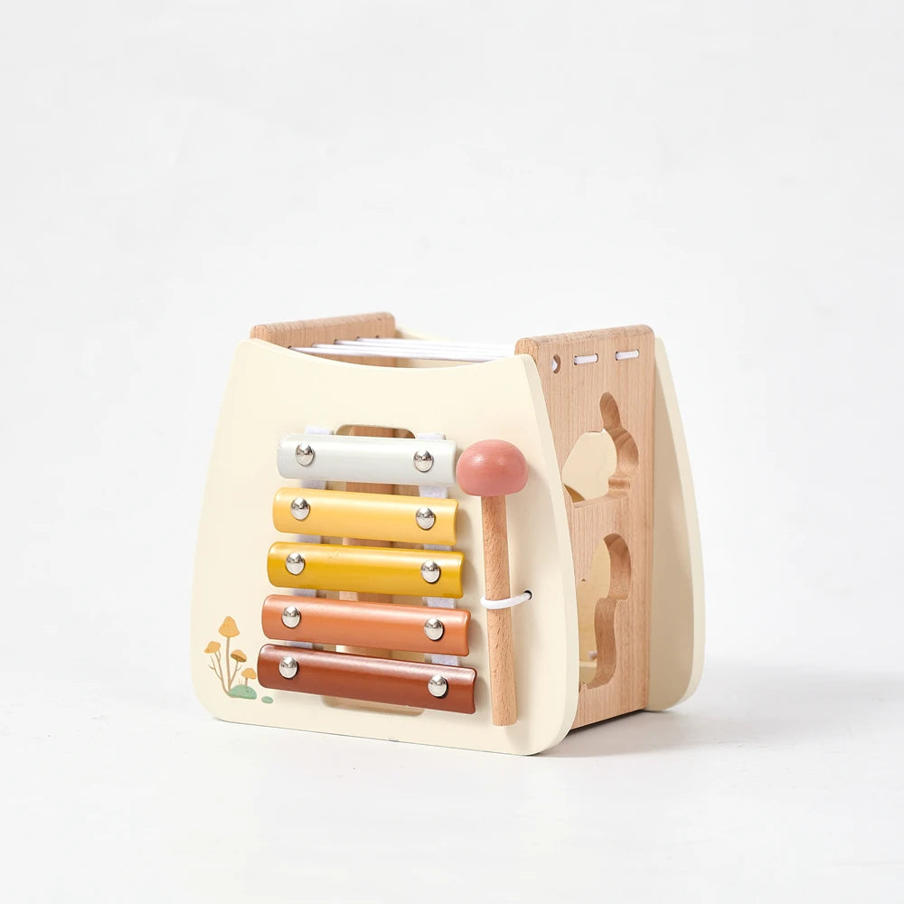 Montessori Five-in-one Toy Wooden Mushroom Baby Puzzle Toy Multi-Functional Sensory Development Early Education Toys Child Gift