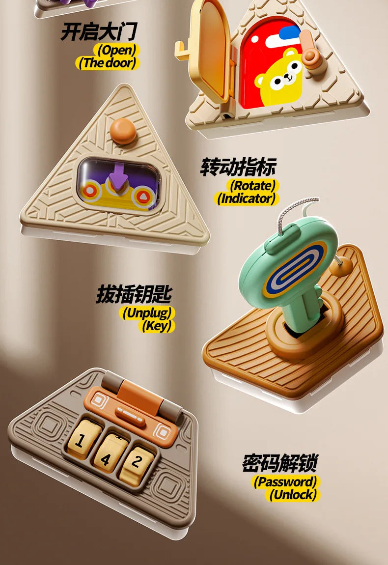 Montessori Baby Busy Board Cube Sensory Toys Toddler Educational Travel Lock Box Fine Motor Skill Learning Activity Toy