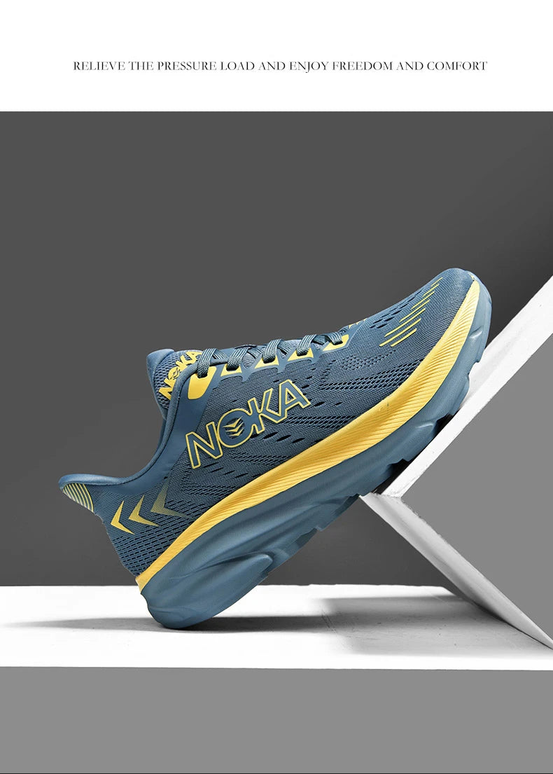 Men's Cushion Running Shoes 5KM Jogging Breathable Mesh Non-Slip Outdoor Trainer Sports Shoes Casual Sneakers Off-road Shoes