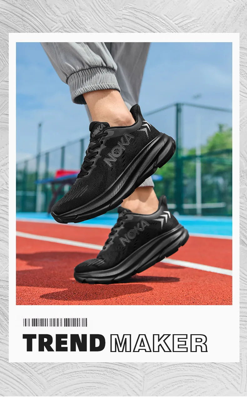 Men's Cushion Running Shoes 5KM Jogging Breathable Mesh Non-Slip Outdoor Trainer Sports Shoes Casual Sneakers Off-road Shoes