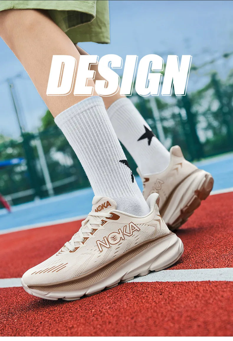 Men's Cushion Running Shoes 5KM Jogging Breathable Mesh Non-Slip Outdoor Trainer Sports Shoes Casual Sneakers Off-road Shoes
