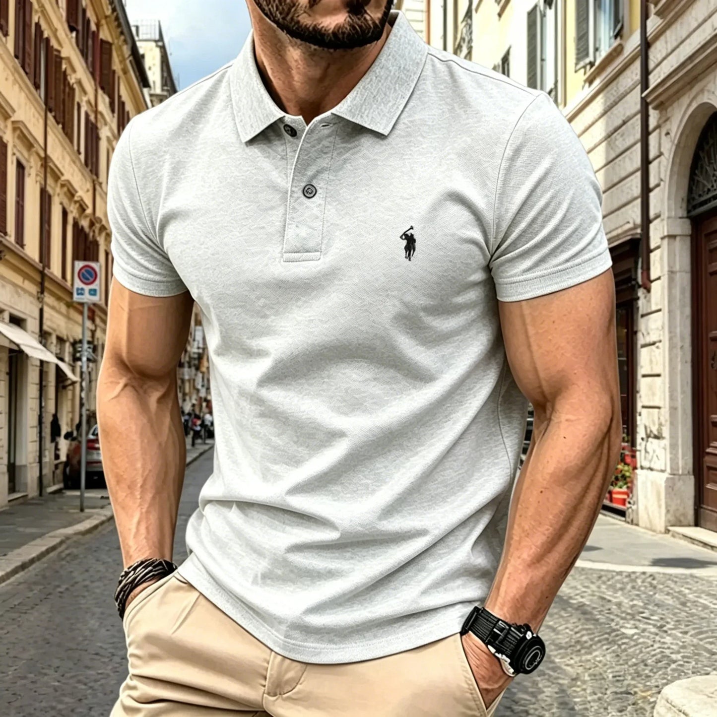2026 summer  high-end brand men's short sleeve polo shirt 2026 summer luxury fashion pony embroidery golf top casual T-shirt