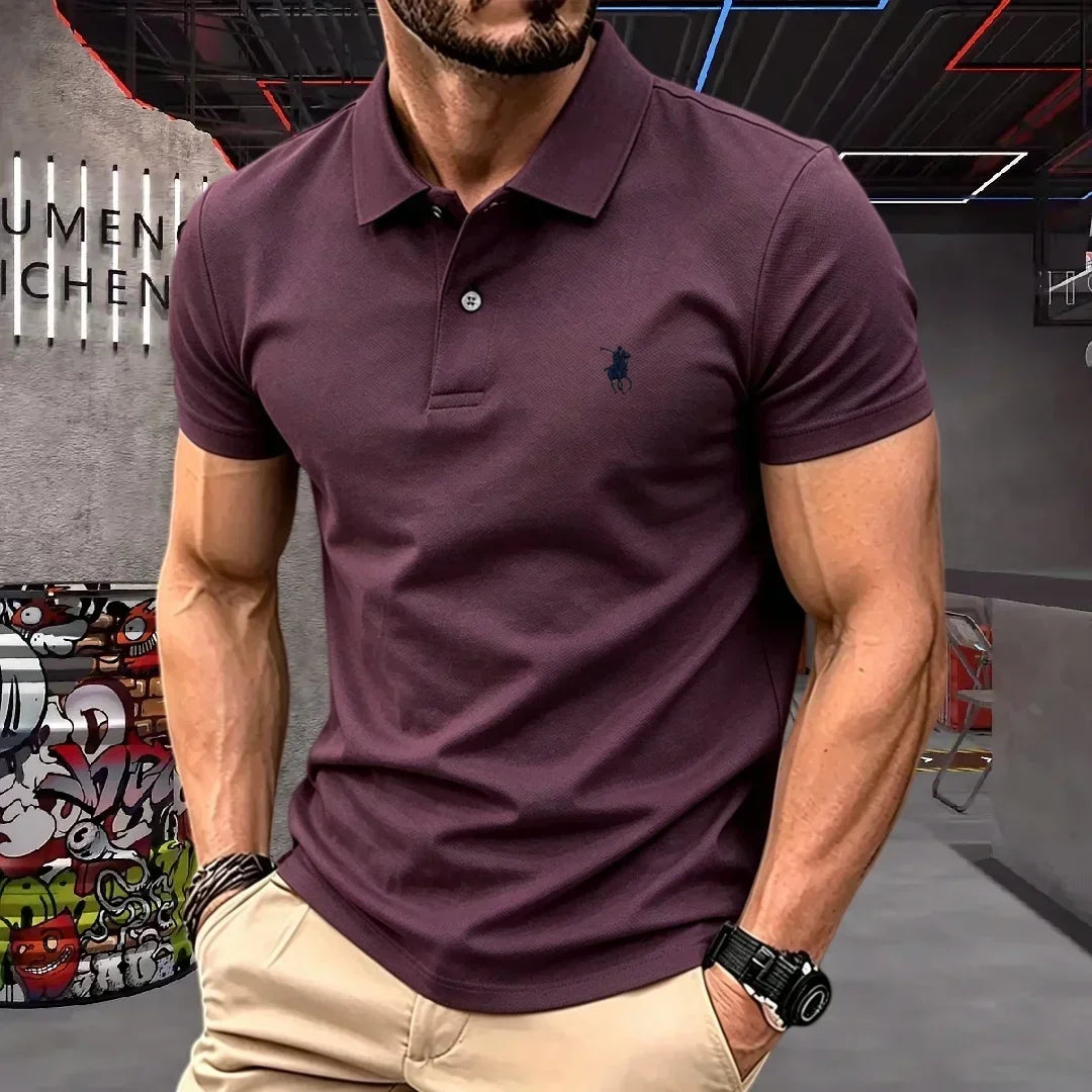 100% pure cotton 2026 high-end brand men's short sleeve polo shirt summer fashion luxury pony embroidery golf top casual T-shirt
