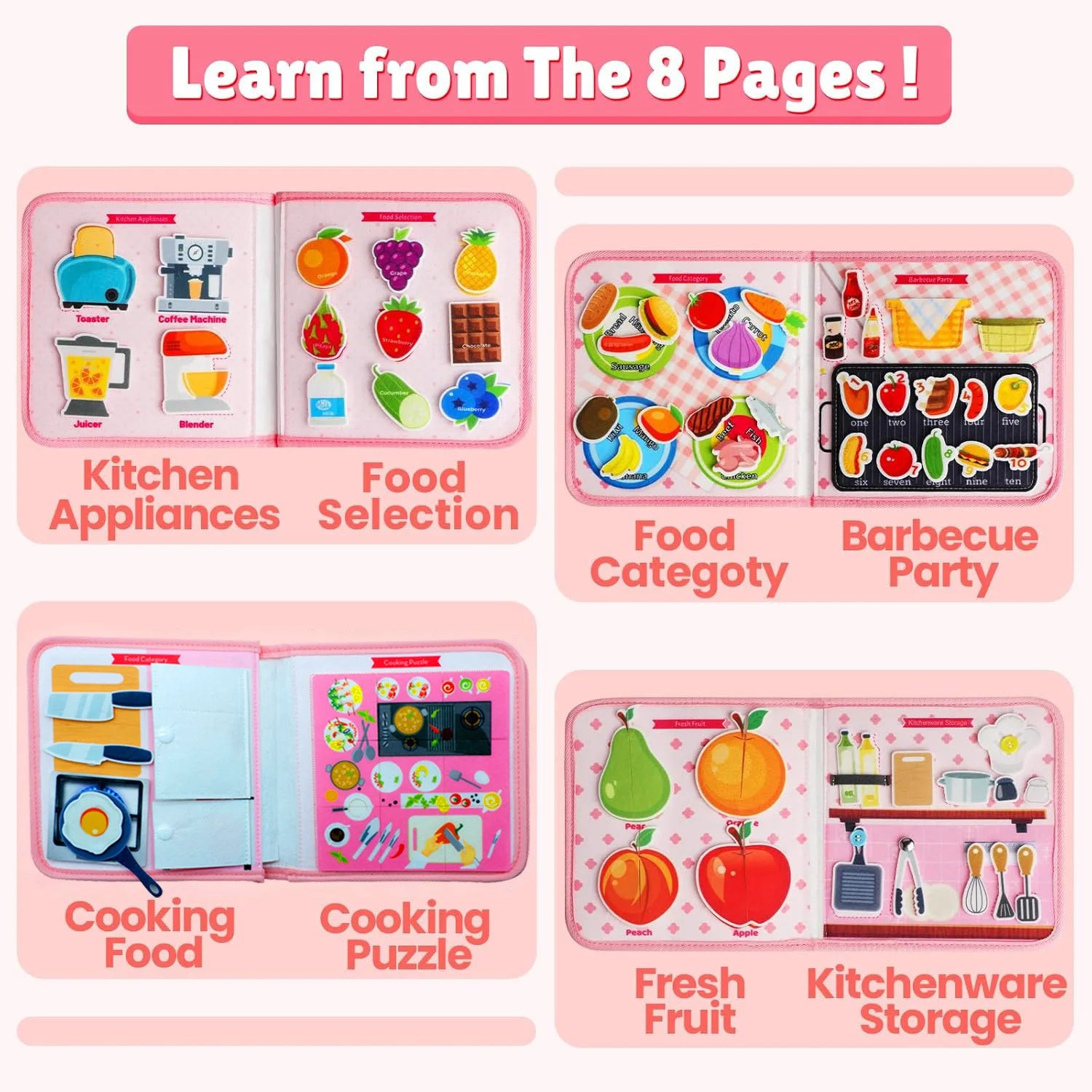 Toddlers Montessori Toys Busy Board Farm Animal Scene Storytelling Activity Toy Quiet Book Felt Activity Educational Sensory Toy