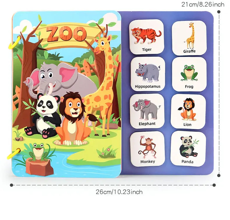 Montessori Baby Busy book My First Quiet Book Paste Early Learning Education Toy Children Toy Matching Game for Babies 2 3 Year