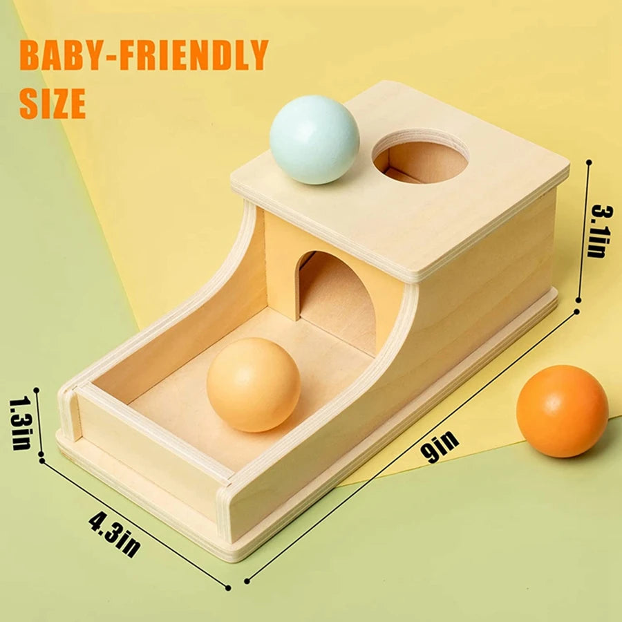 Montessori Wooden Pitch Ball Box Drawer Game Learning Early Education Preschool Training Teaching Kids Aids Baby Toys