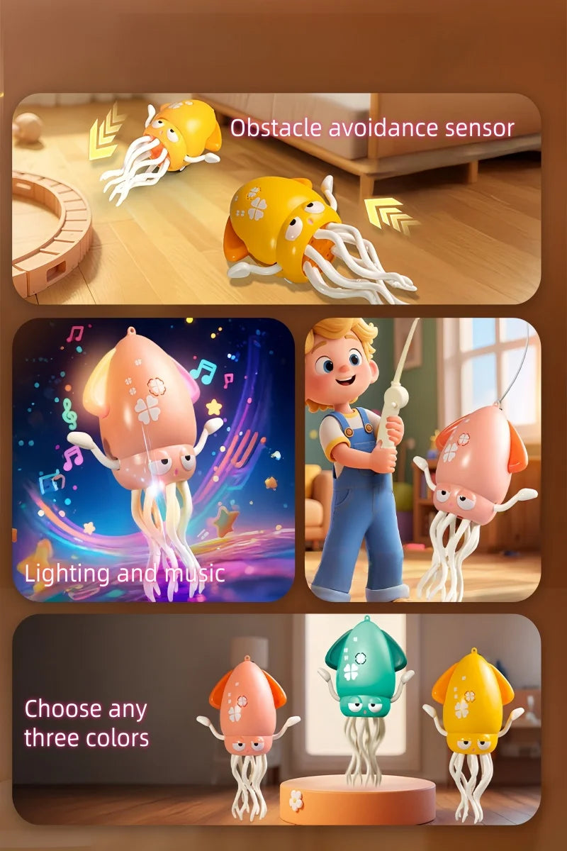 New and Unique Magical Dancing Octopus Electric Squid Sensing and Evading Obstacles Octopus Children Stress-Relieving Fishing