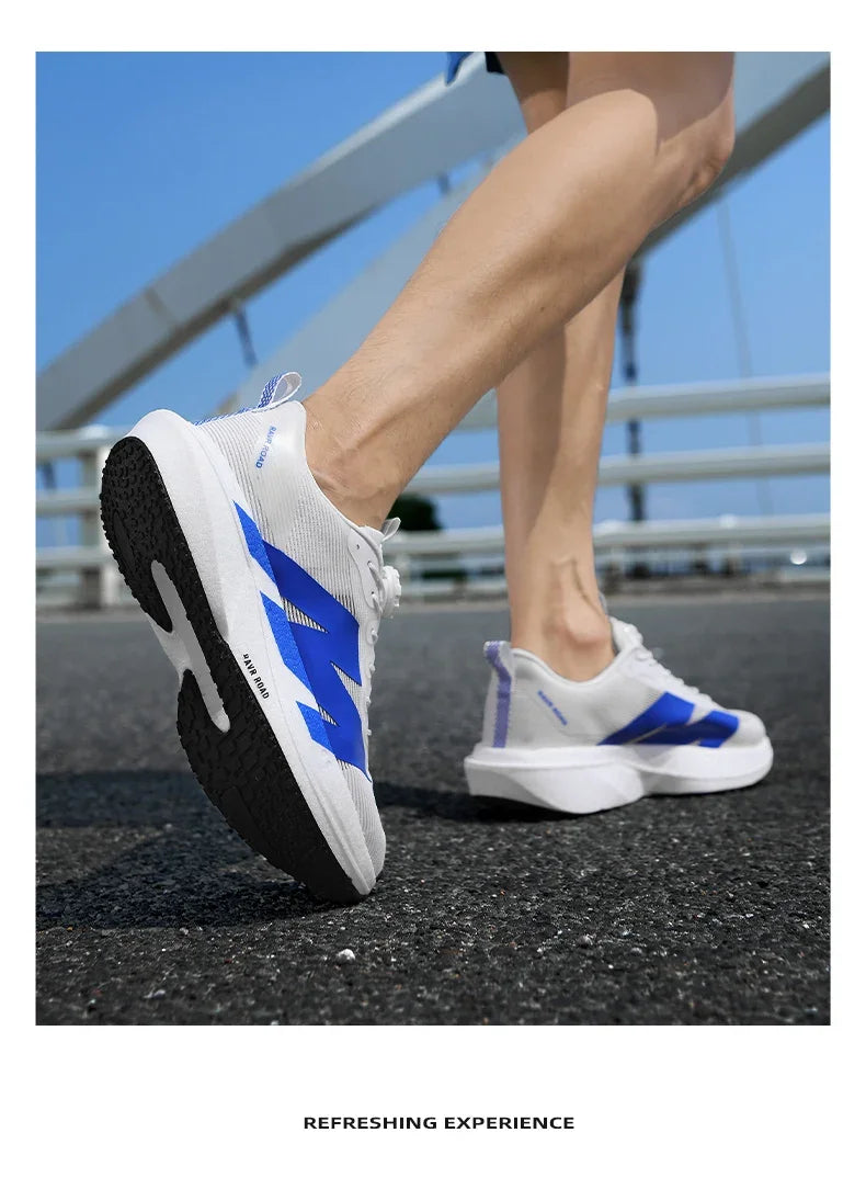 Marathon Carbon Plate Running Shoes Rotary Buckle Supercritical Foam Ultra Light Athletic Shoes Unisex Training Jogging Sneakers