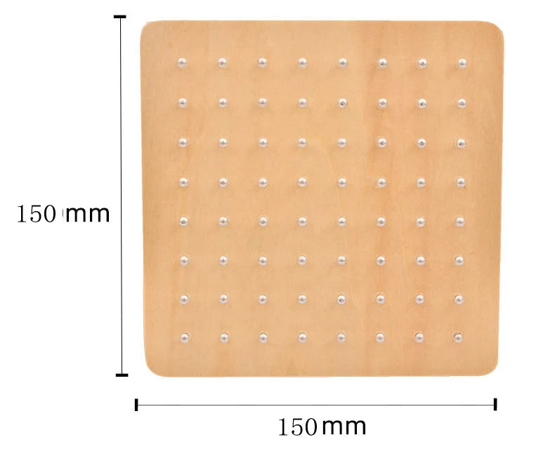 Montessori Baby Creative Toy Graphics Rubber Tie Nail Boards with Cards Childhood Education Preschool Kids