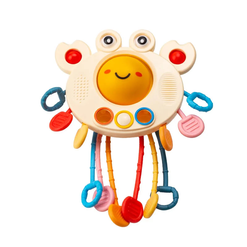 Activity Development Pull String Toys Silicone Teething Rattle Educational Learning Toy Baby Sensory Montessori Toys 6 12 Months