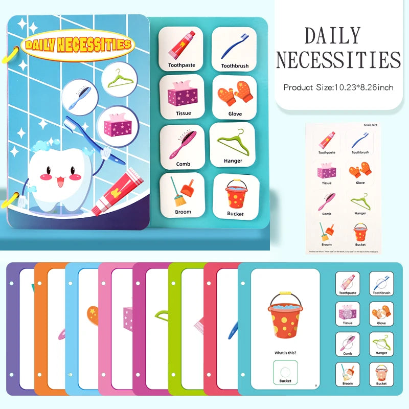 Montessori Baby Busy book My First Quiet Book Paste Early Learning Education Toy Children Toy Matching Game for Babies 2 3 Year