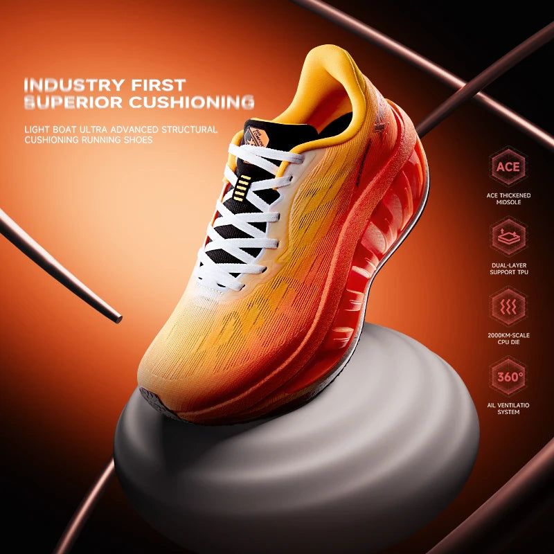 Xtep Light Boat MAX Male Lightweight Rebound Height-Increasing Stronger Propulsive Force Running Shoes 874219110095