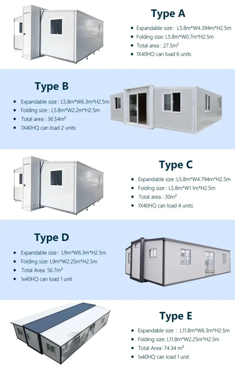 Hot Sale Expandable Container House Forest Cabin 40Ft 20Ft Prefab Tiny House Folding Room Container Houses Vacation Room Sunroom