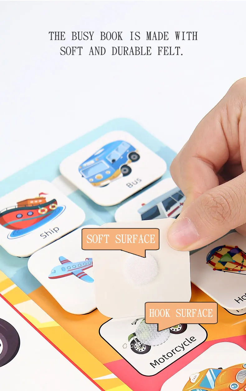 Montessori Baby Busy book My First Quiet Book Paste Early Learning Education Toy Children Toy Matching Game for Babies 2 3 Year