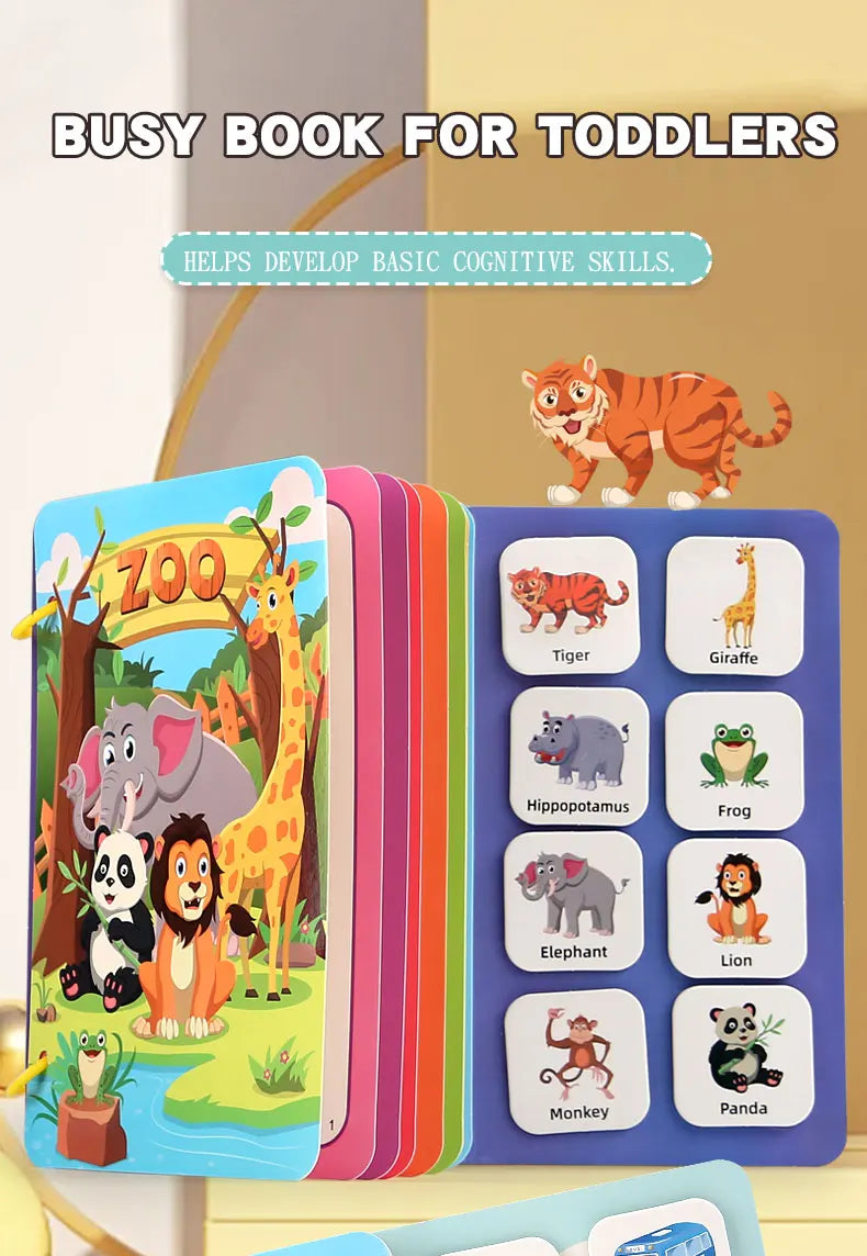 Montessori Baby Busy book My First Quiet Book Paste Early Learning Education Toy Children Toy Matching Game for Babies 2 3 Year