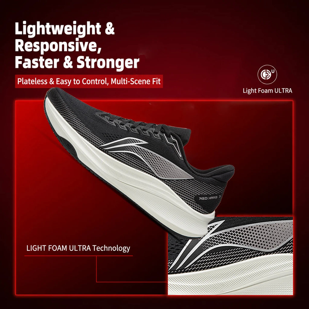Li-Ning Men's RED HARE 9 Racing Running Shoes LIGHT FOAM ULTRA Breathable Durability Anti-slip LiNing Training Sneakers ARPW003