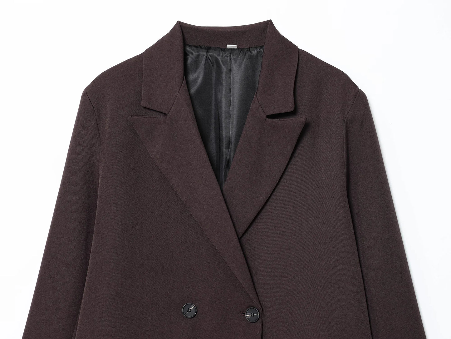 KONDALA Elegant Commute Double-breasted Blazer Women Vintage Brown Buttons Blazer 2026 Spring Summer Trendy Office Lady Blazer