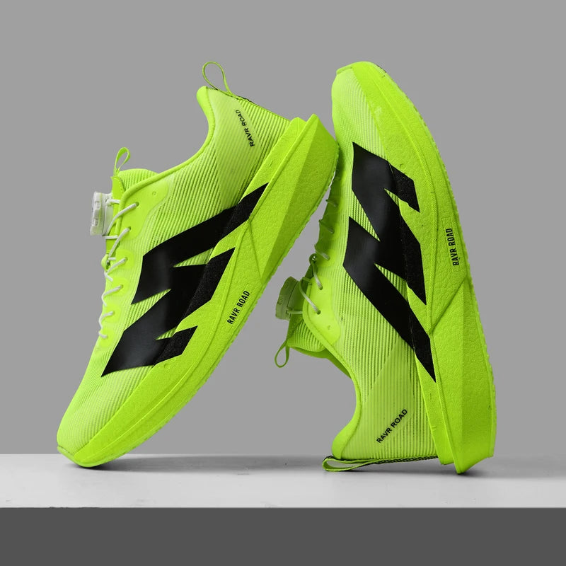 Marathon Carbon Plate Running Shoes Rotary Buckle Supercritical Foam Ultra Light Athletic Shoes Unisex Training Jogging Sneakers