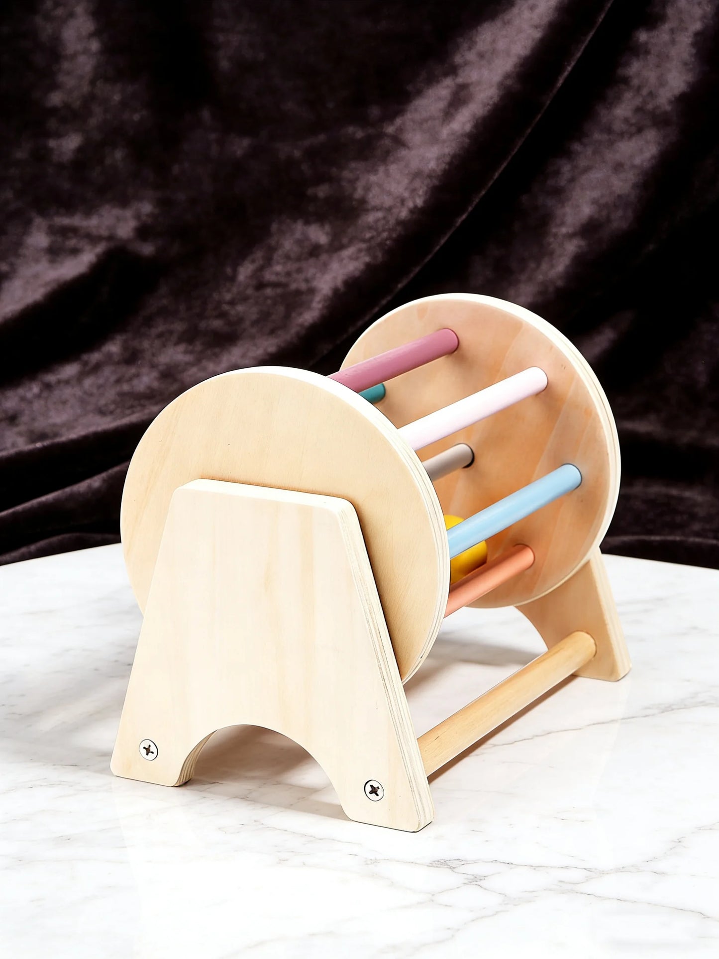 Desktop Scrolling Drum Premium Wooden Sensory Toy Smooth Rolling Beads Durable Design Perfect Educational Play Toddlers Aged