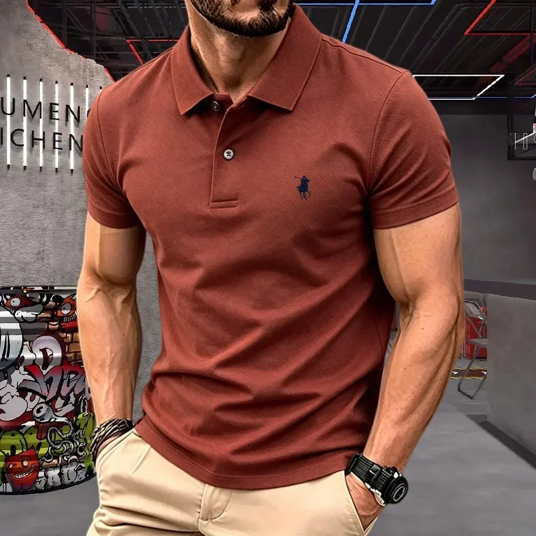 100% pure cotton 2026 high-end brand men's short sleeve polo shirt summer fashion luxury pony embroidery golf top casual T-shirt