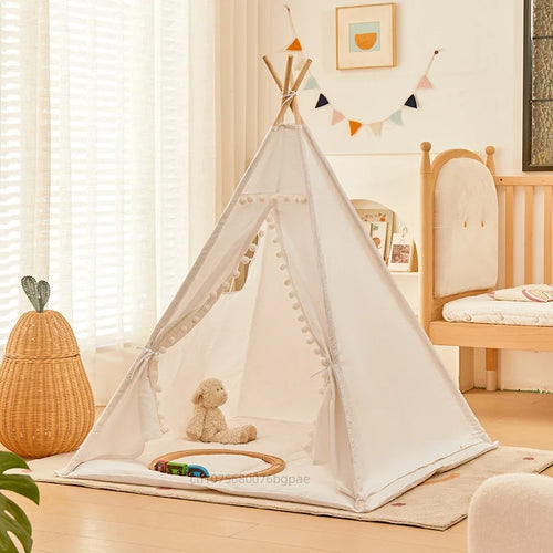 1.6m/1.3m Kid Tent Indoor Play House Wigwam for Child Portable Child Tipi Tents Teepee Toddler Ball Pit Girl Castle Play Room