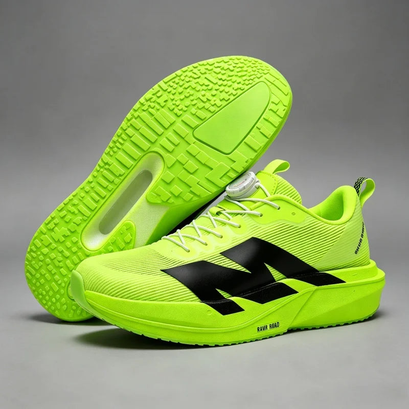 Marathon Carbon Plate Running Shoes Rotary Buckle Supercritical Foam Ultra Light Athletic Shoes Unisex Training Jogging Sneakers