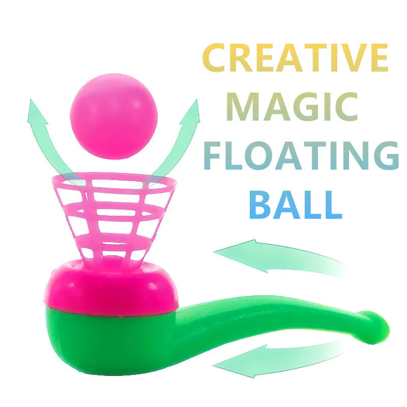 2-8pcs Colorful Plastic Tube Blow Ball Children's Puzzle Toys Classic Magic Floating Blow Ball Toys Baby Balance Training Game