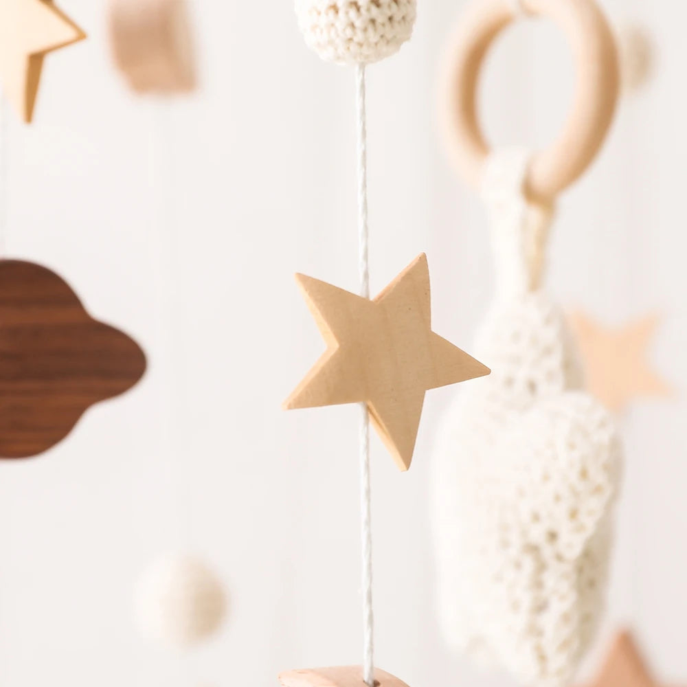 Mobile Wooden Bell Baby Toys 0-12 Months Rattle Toys Bed Newborn Crib mobile With Music Box Bed Bell Hanging Toys Crib Bracket