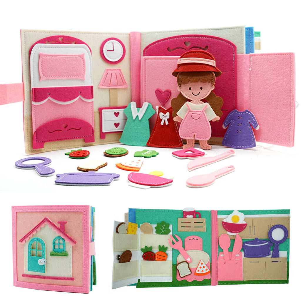 Toddlers Montessori Toys Busy Board Farm Animal Scene Storytelling Activity Toy Quiet Book Felt Activity Educational Sensory Toy