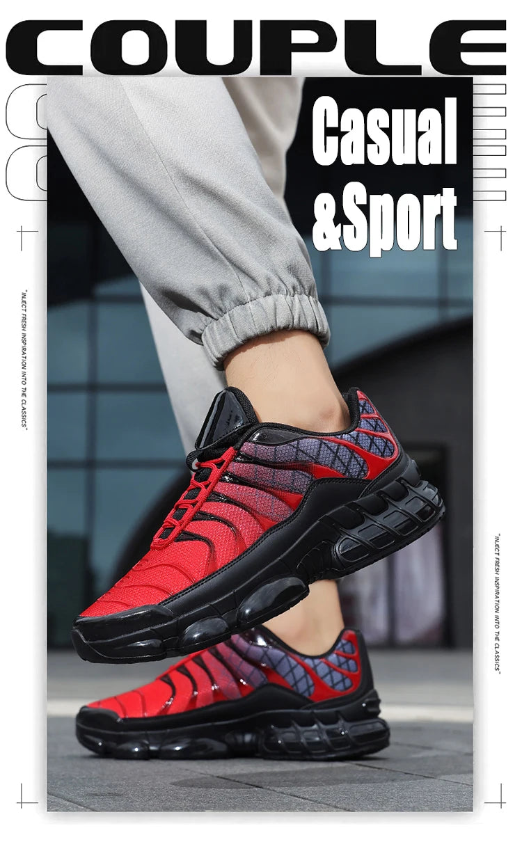 Men's Air Cushion Casual Sports Shoes Breathable Running Shoes for Men Gym Workout Training Walking Comfortable Shock Absorption