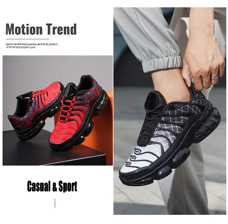 Men's Air Cushion Casual Sports Shoes Breathable Running Shoes for Men Gym Workout Training Walking Comfortable Shock Absorption