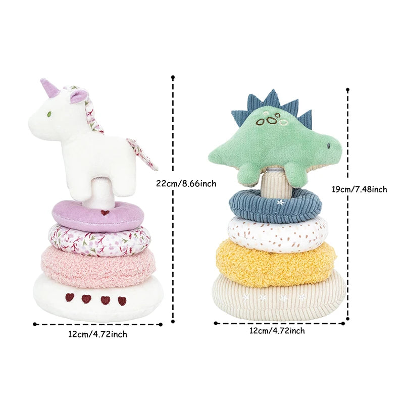 Baby Unicorn Plush Stacking Toy for Boys Girls Gifts Encourage Sensory Development Toys Cartoon Toddlers Soft Stacking Play Toy