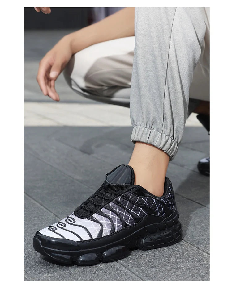 Men's Air Cushion Casual Sports Shoes Breathable Running Shoes for Men Gym Workout Training Walking Comfortable Shock Absorption