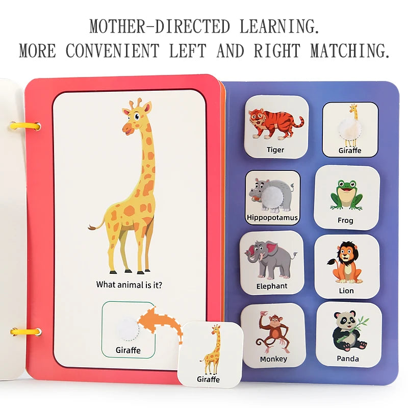 Montessori Baby Busy book My First Quiet Book Paste Early Learning Education Toy Children Toy Matching Game for Babies 2 3 Year