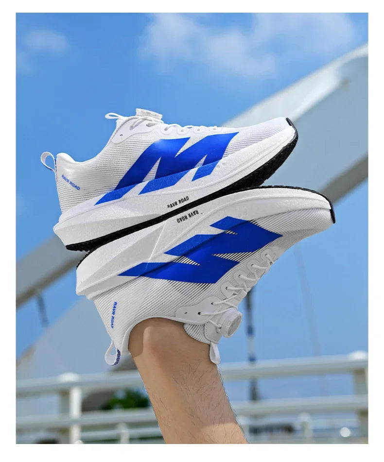Marathon Carbon Plate Running Shoes Rotary Buckle Supercritical Foam Ultra Light Athletic Shoes Unisex Training Jogging Sneakers