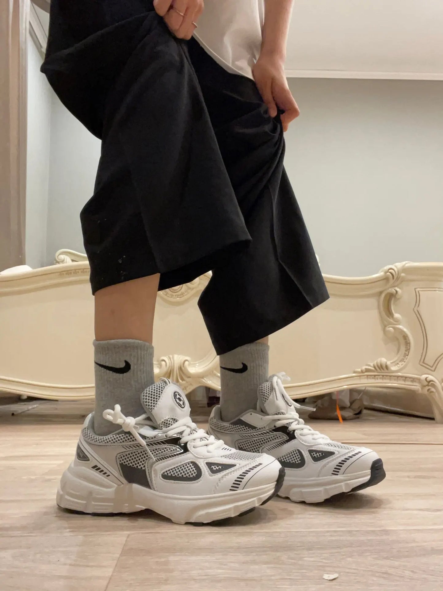 Retro Chunky Sneakers Men Women Y2K Aesthetic Running Breathable Mesh Sport Footwear Vintage White Platform Casual Dad Shoes