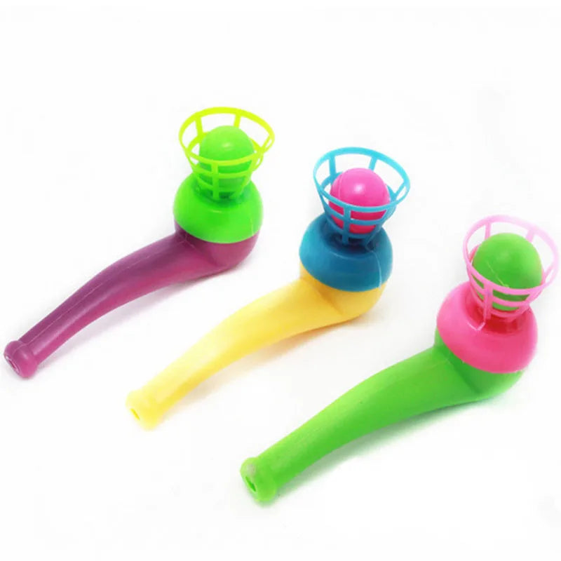 3pcs Plastic Pipe Blowing Ball Toys Outdoor Games Balance Training Toys Learning Toys for Funny Gifts