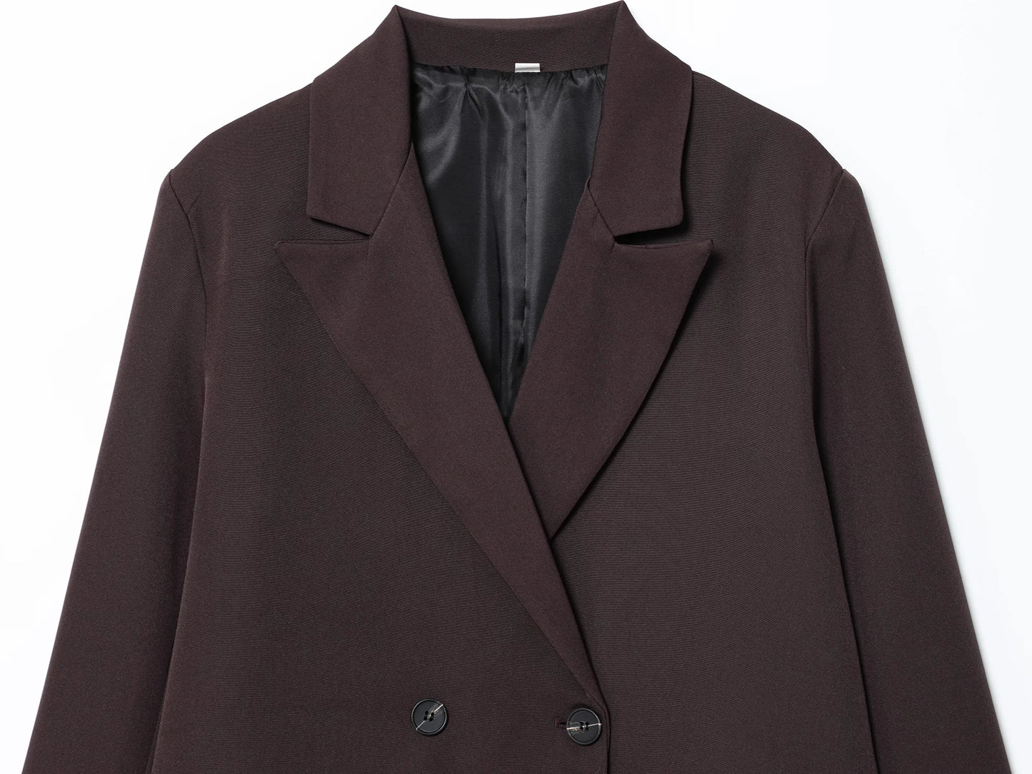KONDALA Elegant Commute Double-breasted Blazer Women Vintage Brown Buttons Blazer 2026 Spring Summer Trendy Office Lady Blazer