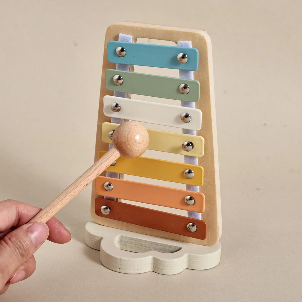 7pc Sets Music Toys for Children Music Instruments Girl Toys Wooden Cartoon Educational Instruments Children's Toys Instruments