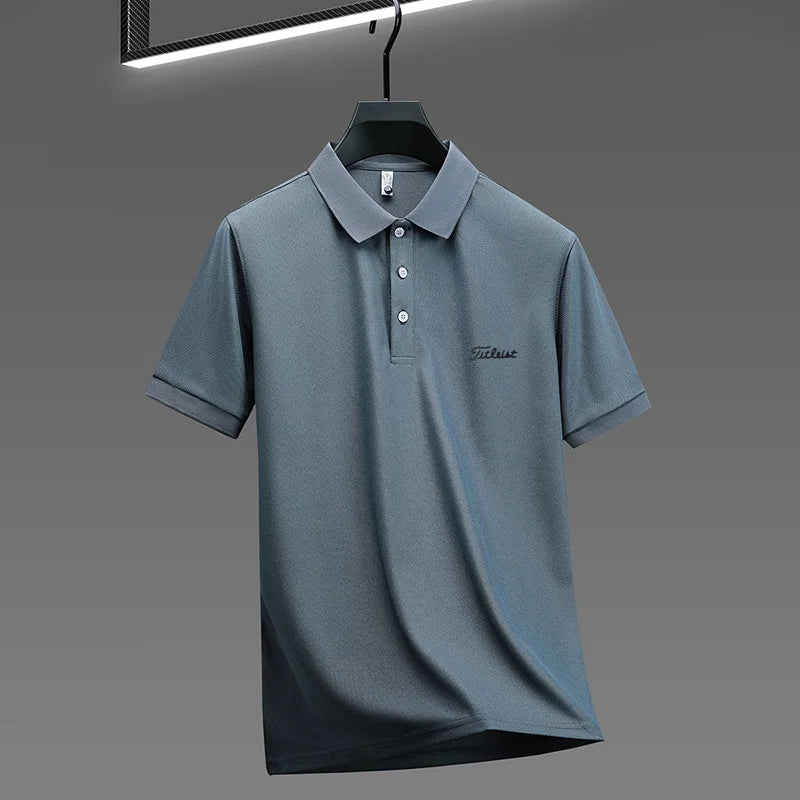 designer men's high quality brand short sleeves polo shirt lapel letter printing ventilate t-shirt business leisure men's wear
