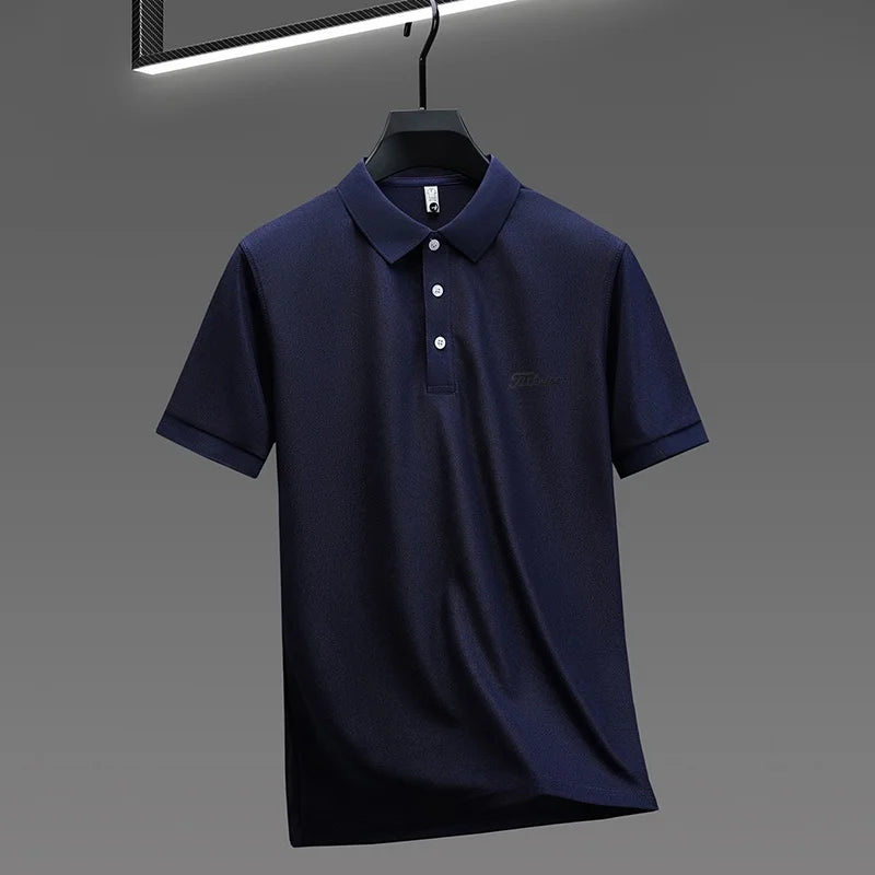 designer men's high quality brand short sleeves polo shirt lapel letter printing ventilate t-shirt business leisure men's wear