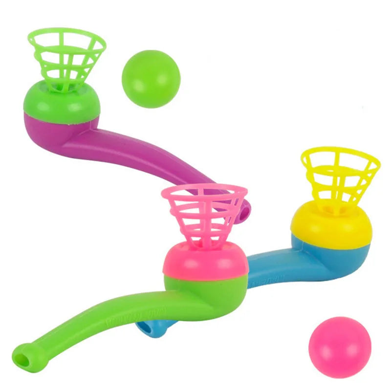 3pcs Plastic Pipe Blowing Ball Toys Outdoor Games Balance Training Toys Learning Toys for Funny Gifts
