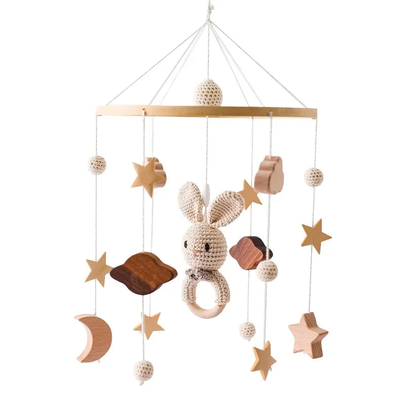 Mobile Wooden Bell Baby Toys 0-12 Months Rattle Toys Bed Newborn Crib mobile With Music Box Bed Bell Hanging Toys Crib Bracket