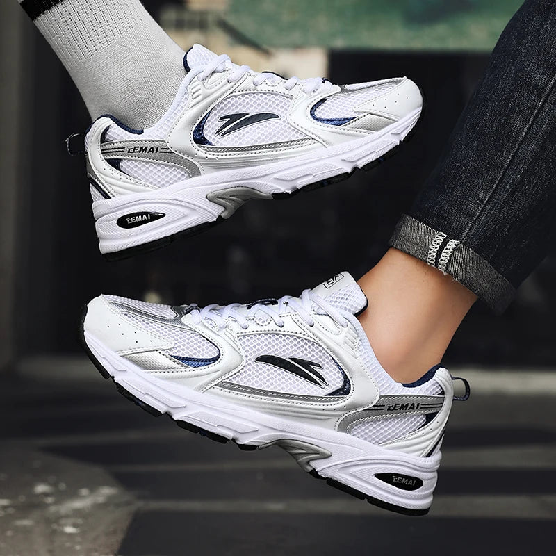 Unisex Sneakers Comfortable Breathe Versatile Outdoor Sports White Tennis Shoes New Thick Soled Non Slip Daily Wear Casual Shoes