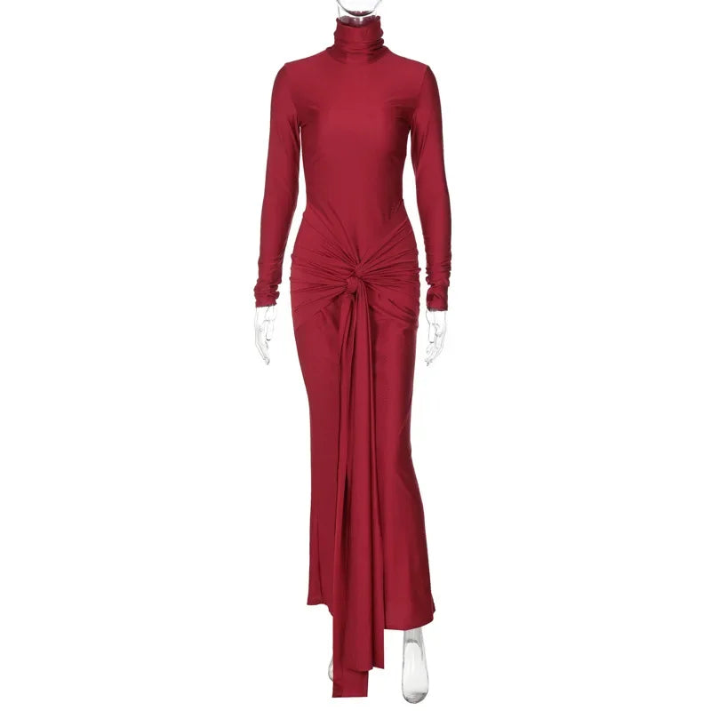Maternity Photography Props Dress Elastic Slim Fit High Neck Long Sleeved Photography Maxi Dress Photo Shoot Dress For Women